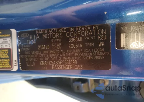 2015 Kia Forte Ex z USA, uszkodzony, nr VIN KNAFX5A85F5361398